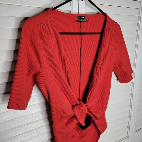 Urban Outfitters - Out from Under Lulu Plunging Tie-Front Bodysuit MEDIUM EUC UO - Picture 6 of 14